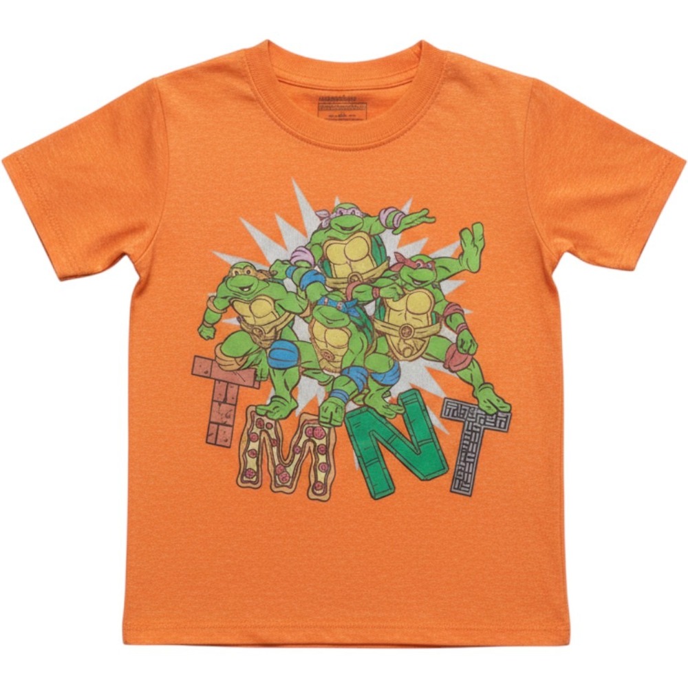 Nickelodeon‎ Kids 3T Teenage Mutant Ninja Turtles Orange Heather Graphic Tee